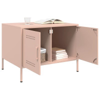 Produktbild för Soffbord rosa 68x50x50,5 cm stål