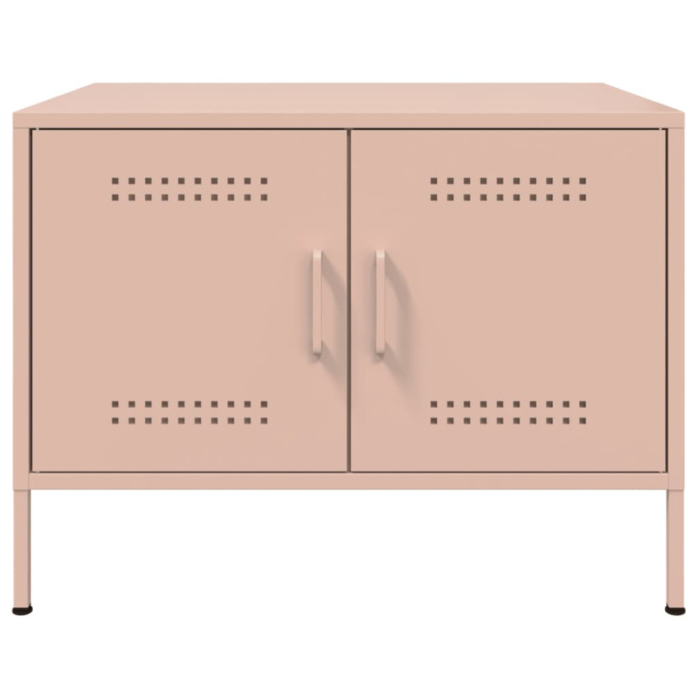 Produktbild för Soffbord rosa 68x50x50,5 cm stål