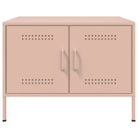 Produktbild för Soffbord rosa 68x50x50,5 cm stål