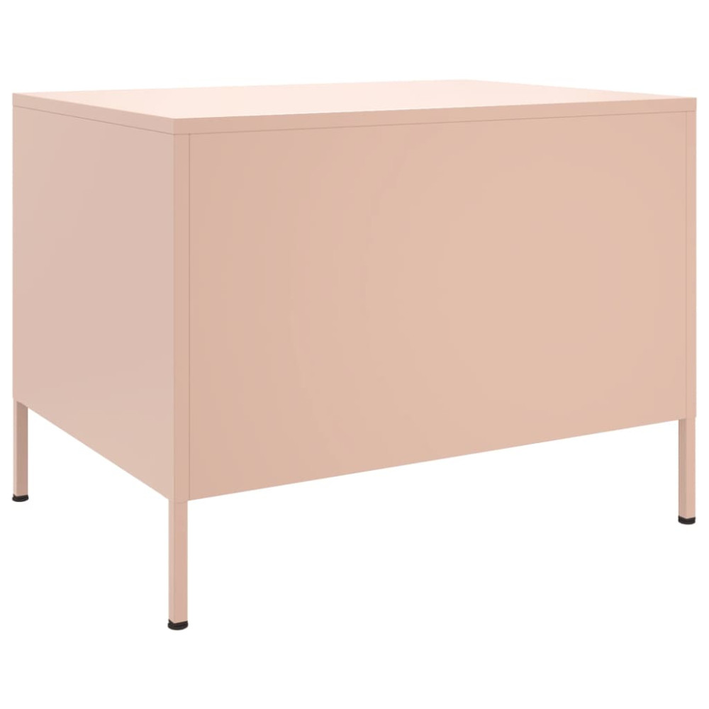 Produktbild för Soffbord rosa 68x50x50,5 cm stål