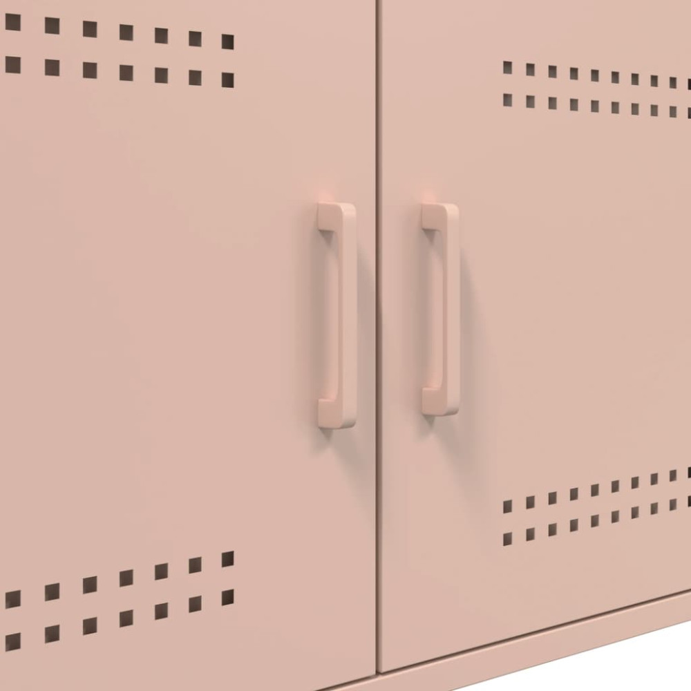 Produktbild för Soffbord rosa 68x50x50,5 cm stål