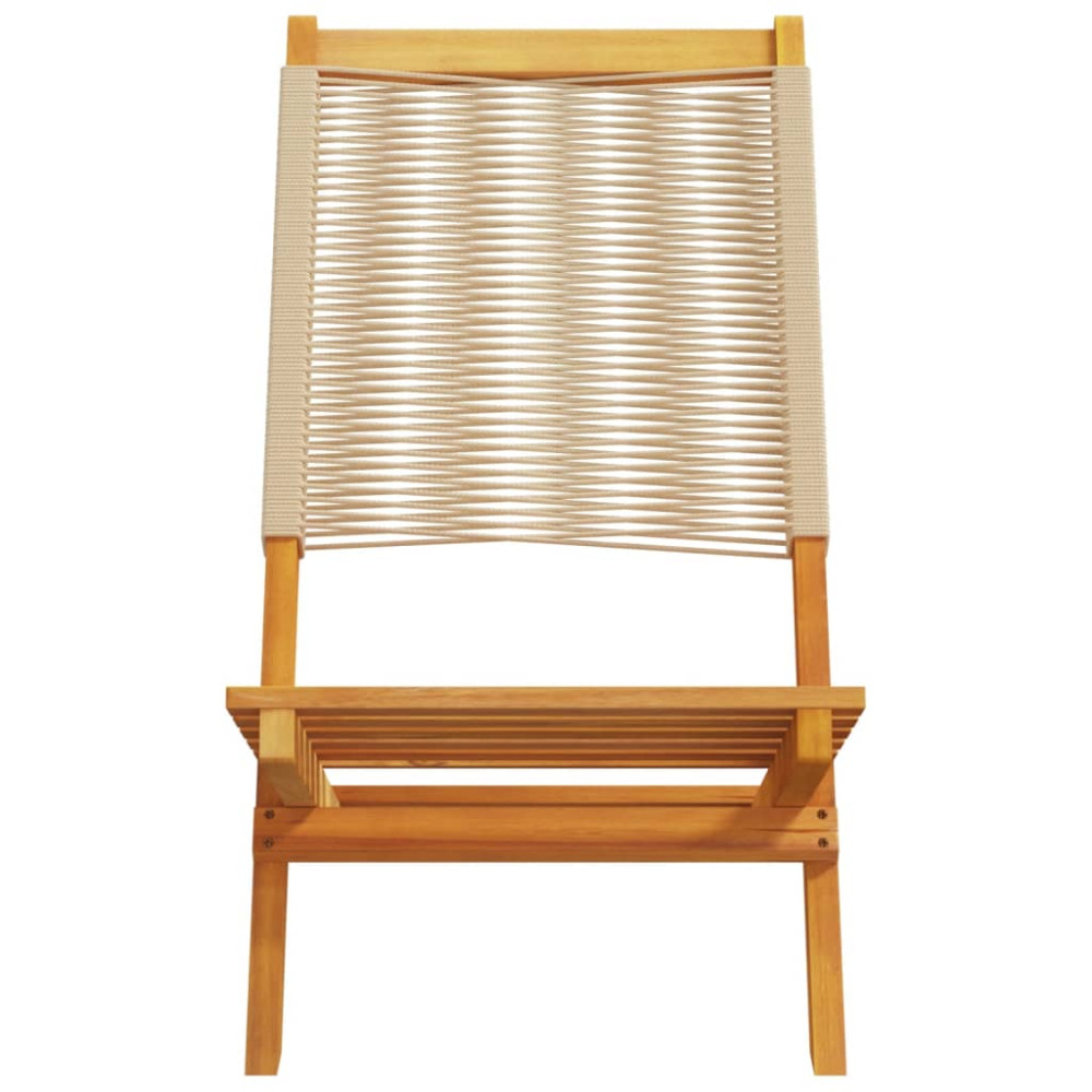 Produktbild för Trädgårdsstolar 2 st beige massivt akaciaträ och polypropen