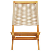 Produktbild för Trädgårdsstolar 2 st beige massivt akaciaträ och polypropen