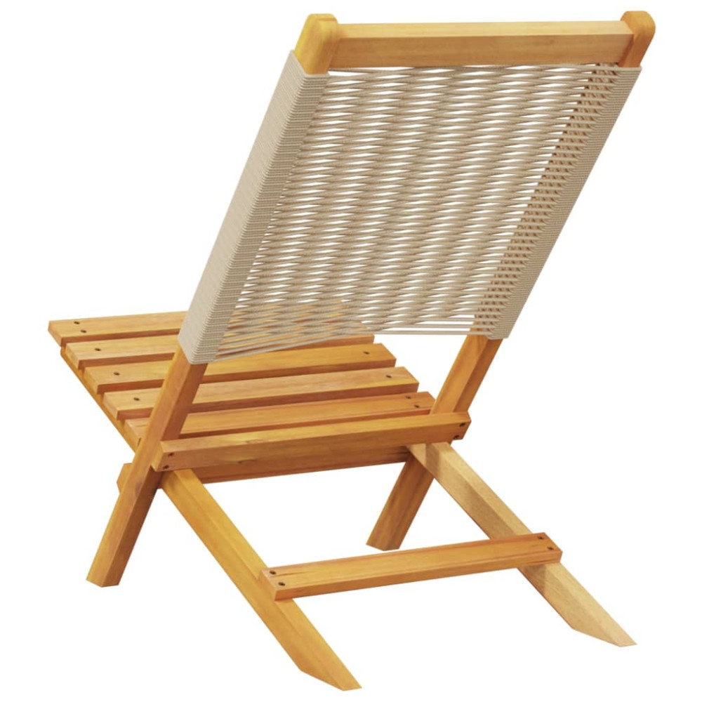 Produktbild för Trädgårdsstolar 2 st beige massivt akaciaträ och polypropen