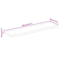 Produktbild för Bordsskiva 120x20x3,8 cm levande kant massivt mangoträ