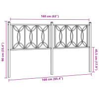 Produktbild för Huvudgavel metall vit 160 cm