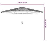 Produktbild för Trädgårdsparasoll med stålstång blå 388x388x248 cm