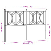 Produktbild för Huvudgavel metall svart 120 cm