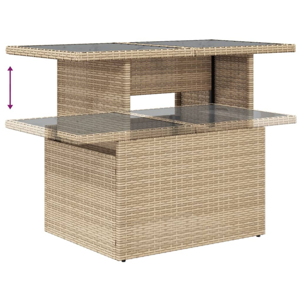 Produktbild för Soffgrupp för trädgården med dynor 6 delar beige konstrotting