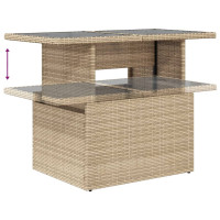 Produktbild för Soffgrupp för trädgården med dynor 6 delar beige konstrotting
