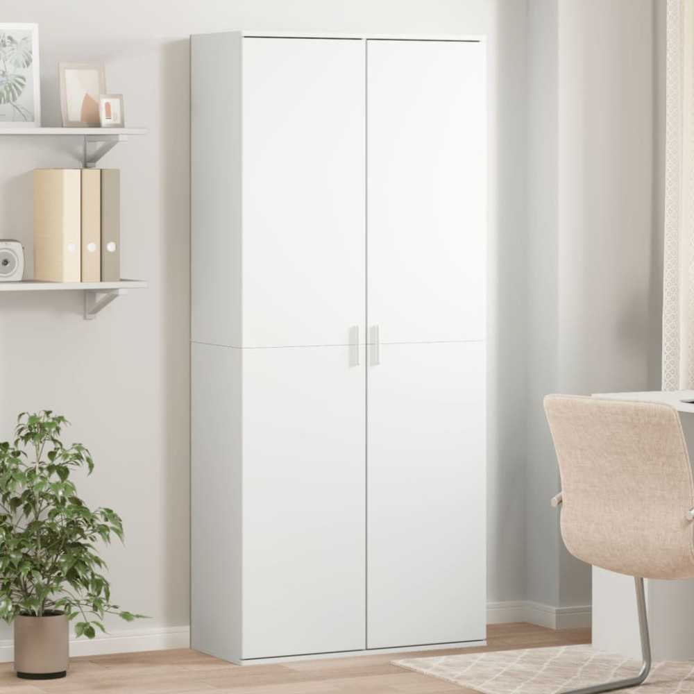 Produktbild för Högskåp vit 80x35x180 cm konstruerat trä