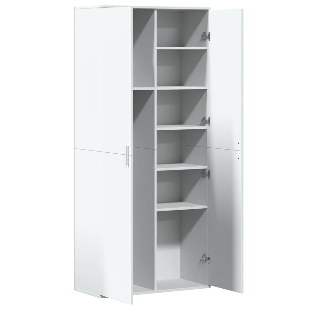 Produktbild för Högskåp vit 80x35x180 cm konstruerat trä