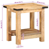 Produktbild för Sidobord 40x30x40 cm massivt grovt mangoträ