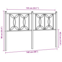 Produktbild för Huvudgavel metall vit 135 cm