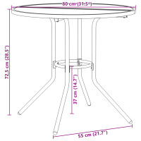 Produktbild för Trädgårdsbord rund antracit Ø80x72,5 cm pulverlackerat stål