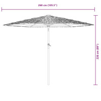 Produktbild för Trädgårdsparasoll med stålstång vit 268x268x226 cm