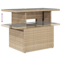 Produktbild för Soffgrupp för trädgården med dynor 6 delar beige konstrotting