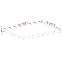 Produktbild för Bordsskiva 80x60x2,5 cm levande kant massivt mangoträ