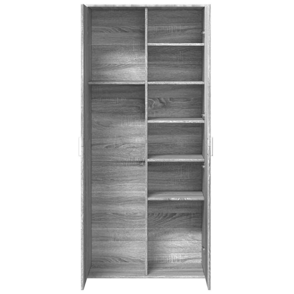 Produktbild för Högskåp grå sonoma 80x35x180 cm konstruerat trä