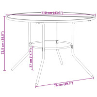 Produktbild för Trädgårdsbord rund antracit Ø110x72,5 cm pulverlackerat stål