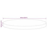 Produktbild för Bordsskiva Ø 60x3,8 cm rund massivt återvunnet trä