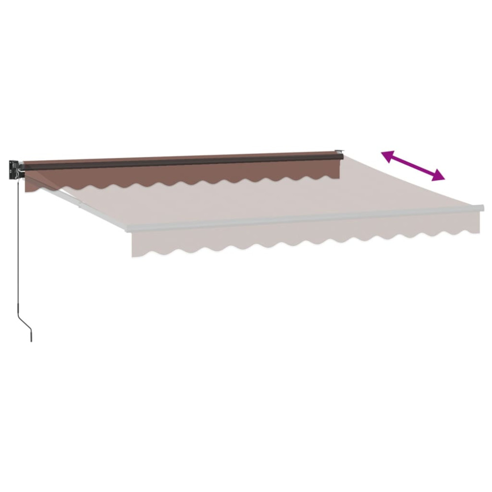Produktbild för Markis manuellt infällbar 350x250 cm brun