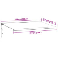 Produktbild för Markis automatiskt infällbar vinröd 500x300 cm