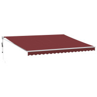 Produktbild för Markis automatiskt infällbar vinröd 450x300 cm