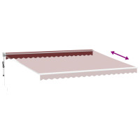 Produktbild för Markis automatiskt infällbar vinröd 450x300 cm