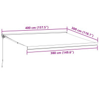 Produktbild för Markis manuellt infällbar 400x300 cm brun