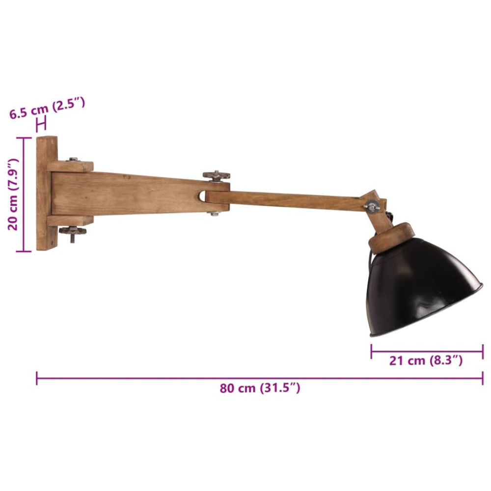 Produktbild för Vägglampa 25 W svart E27