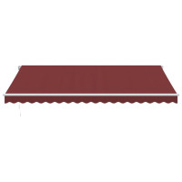 Produktbild för Markis manuellt infällbar med LED vinröd 450x300 cm