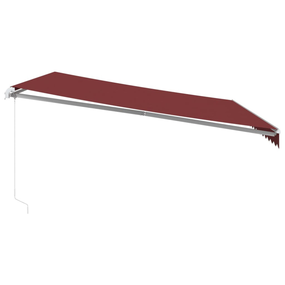 Produktbild för Markis manuellt infällbar med LED vinröd 450x300 cm