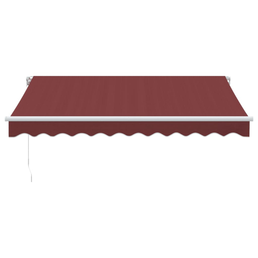 Produktbild för Markis manuellt infällbar med LED vinröd 300x250 cm