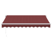 Produktbild för Markis manuellt infällbar med LED vinröd 300x250 cm