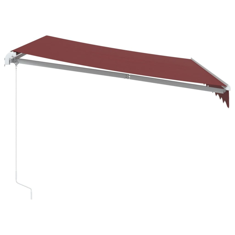 Produktbild för Markis manuellt infällbar med LED vinröd 300x250 cm