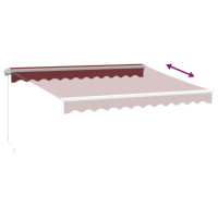Produktbild för Markis manuellt infällbar med LED vinröd 300x250 cm