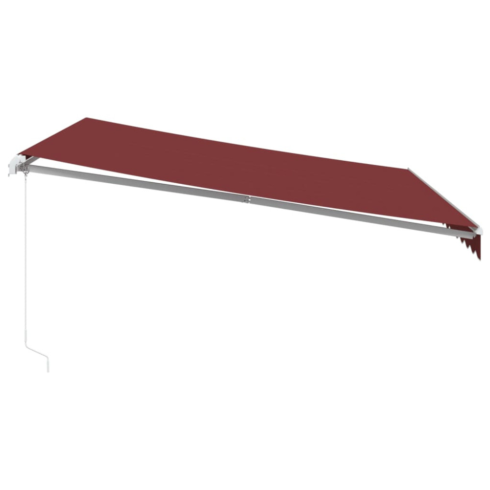 Produktbild för Markis manuellt infällbar med LED vinröd 400x350 cm