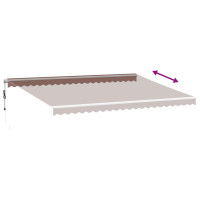 Produktbild för Markis automatiskt infällbar med LED 500x300 cm brun