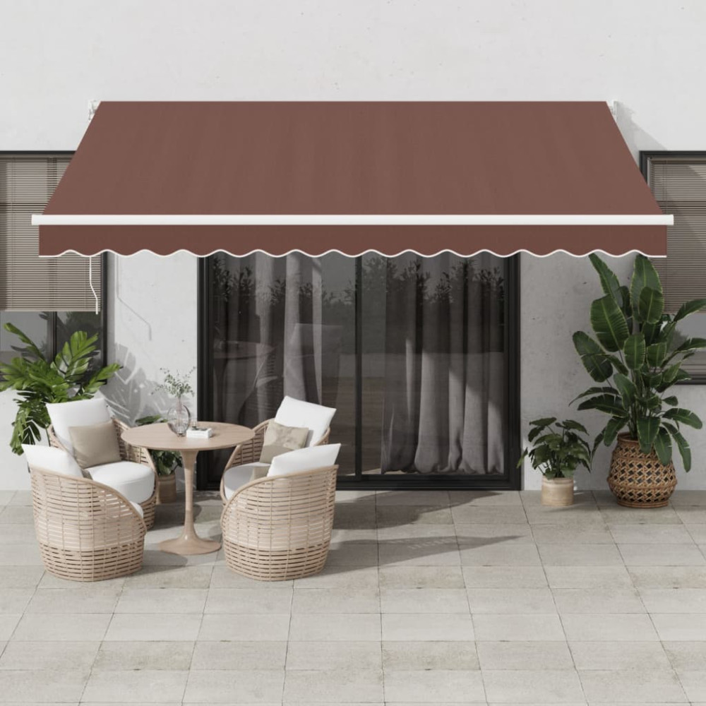 Produktbild för Markis automatiskt infällbar brun 400x300 cm