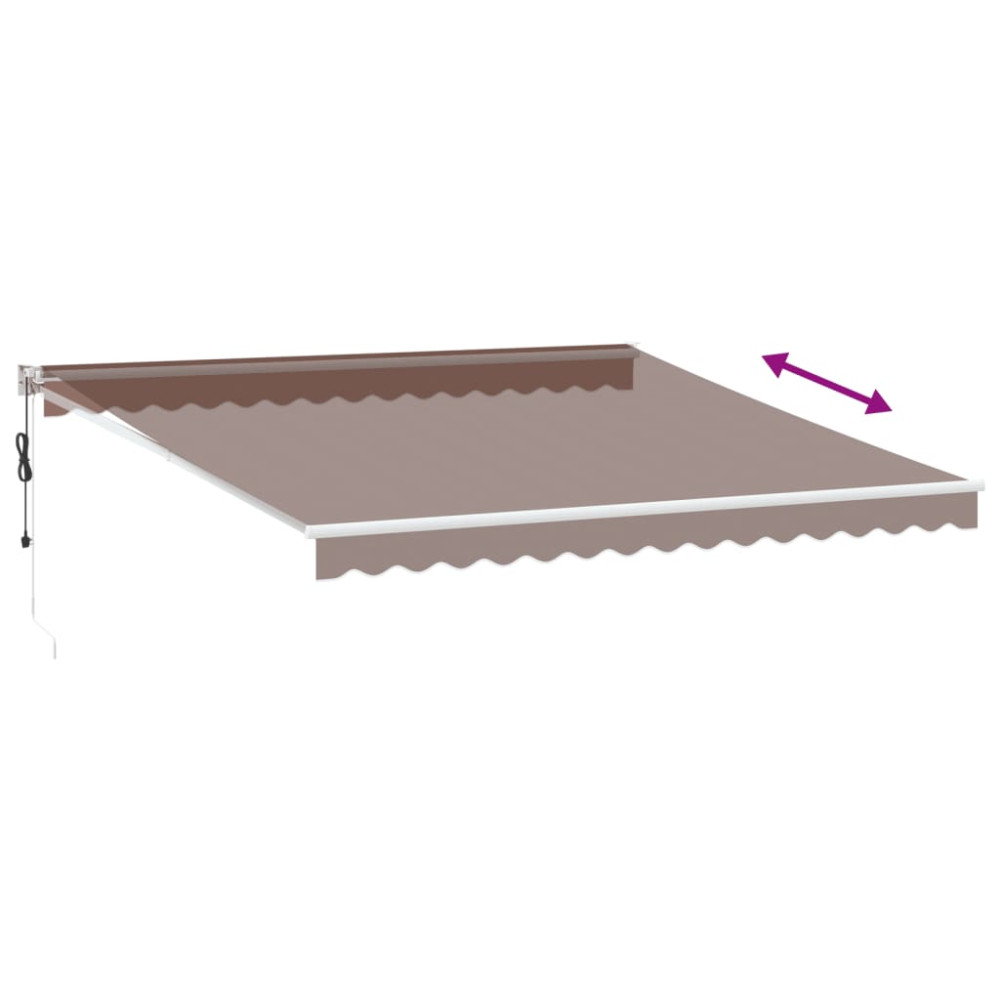 Produktbild för Markis automatiskt infällbar brun 400x300 cm