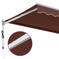 Produktbild för Markis automatiskt infällbar brun 400x300 cm