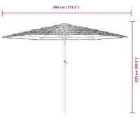 Produktbild för Trädgårdsparasoll med stålstång vit 288x288x225 cm