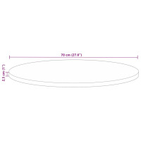 Produktbild för Bordsskiva Ø 70x2,5 cm rund massivt återvunnet trä