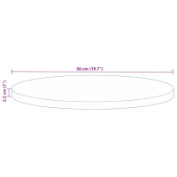 Produktbild för Bordsskiva Ø 50x2,5 cm rund massivt återvunnet trä