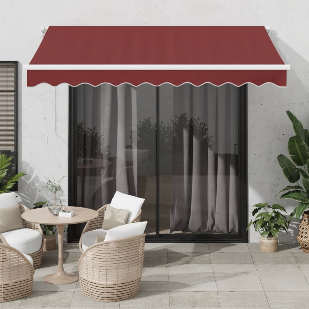 Produktbild för Markis automatiskt infällbar vinröd 300x250 cm