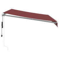 Produktbild för Markis automatiskt infällbar vinröd 300x250 cm