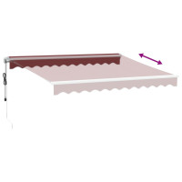 Produktbild för Markis automatiskt infällbar vinröd 300x250 cm