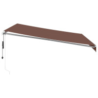 Produktbild för Markis automatiskt infällbar brun 400x350 cm