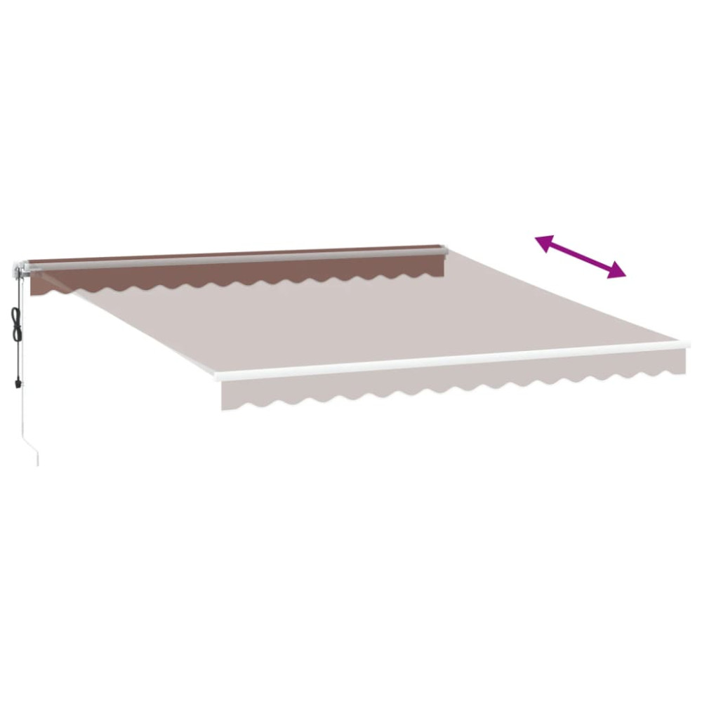 Produktbild för Markis automatiskt infällbar brun 400x350 cm